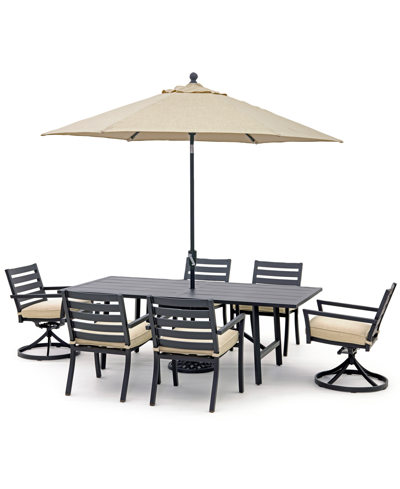 AGIO ASTAIRE OUTDOOR 7-PC DINING SET (84X42" TABLE + 4 DINING CHAIRS + 2 SWIVEL CHAIRS), CREATED FOR MACY