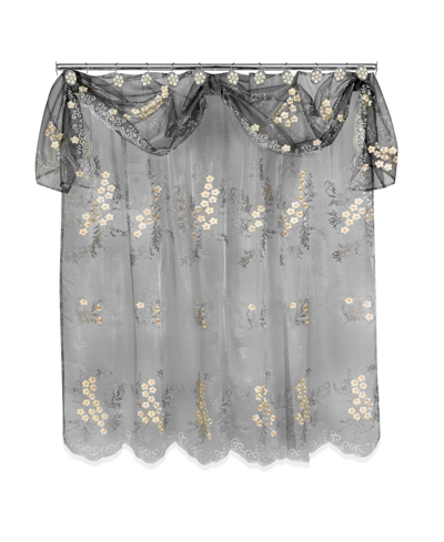 Popular Bath Bloomfield Sheer Shower Curtain With Valance In Gray