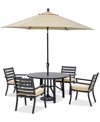 AGIO ASTAIRE OUTDOOR 5-PC DINING SET (48" ROUND TABLE + 4 DINING CHAIRS)