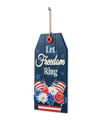 Glitzhome 15.75" H Patriotic, Americana Wooden Word Sign Door Hanger In Multi