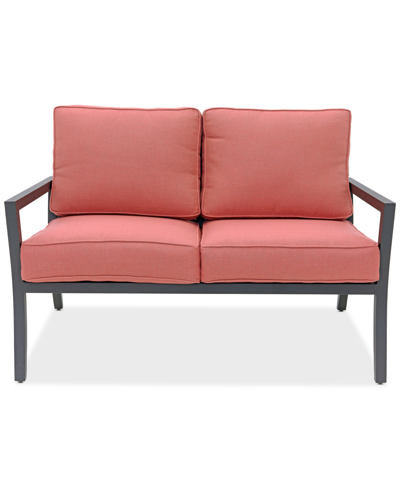 Agio Astaire Outdoor Loveseat In Peony Brick Red