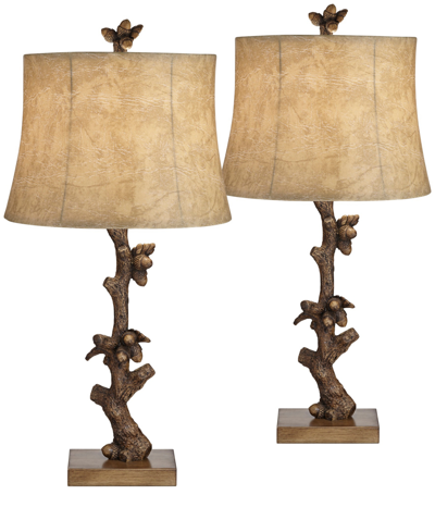Pacific Coast Set Of 2 Twin Groves Table Lamp In Dark Bronze
