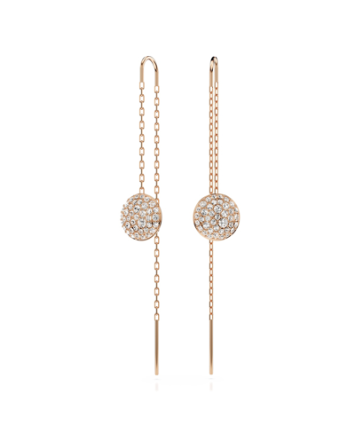 SWAROVSKI WHITE, RHODIUM PLATED OR ROSE-GOLD TONE METEORA DROP EARRINGS