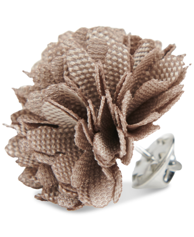 Construct Con.struct Men's Ceremony Satin Checkerboard Flower Lapel Pin, Created For Macy's In Sandal Wood