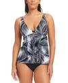 BEYOND CONTROL WOMENS GIVING ATTITUDE TROPICAL PRINT TANKINI TOP HIGH WAIST BOTTOMS