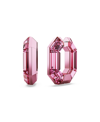 Swarovski Green Or Pink, Aluminum Lucent Mini Hoop Earrings In Pink