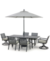 AGIO ASTAIRE OUTDOOR 7-PC DINING SET (84X42" TABLE + 4 DINING CHAIRS + 2 SWIVEL CHAIRS)