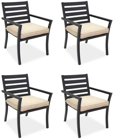 Agio Astaire Outdoor 4-pc Dining Chair Bundle Set In Straw Natural