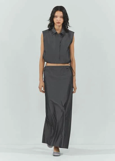 Mango Parachute Slit Skirt Grey