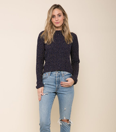 Raga Astrid Laced Back Sweater In Blue