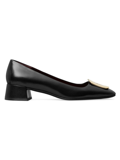 Tory Burch Women's Georgia Square Toe Embellished Pumps In Perfect Black