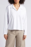 EILEEN FISHER EILEEN FISHER BOXY LONG SLEEVE JOHNNY COLLAR TOP