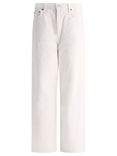 Agolde Rigid Low-slung Baggy Jeans In White