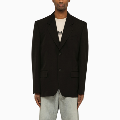 BALENCIAGA BALENCIAGA BLACK WOOL SINGLE BREASTED JACKET