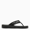 Coperni Logo-appliquéd Rubber-trimmed Croc-effect Patent Leather Flip Flops