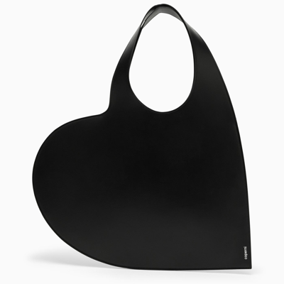 Coperni Heart Black Leather Tote Bag