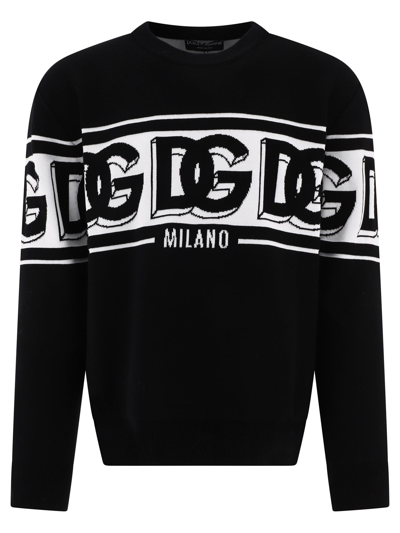 Dolce & Gabbana Black Logo-intarsia Jumper