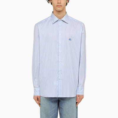 Etro White\/light Blue Striped Long Sleeved Shirt