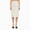 FEDERICA TOSI FEDERICA TOSI SILVER COTTON BLEND MIDI SKIRT