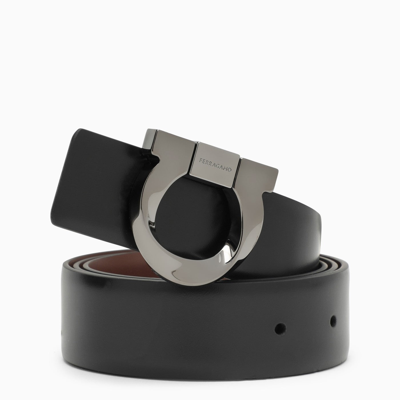 Ferragamo Gancini Reversible Black/brown Leather Belt