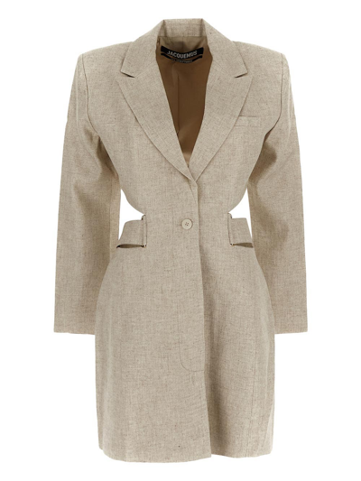 Jacquemus La Dressing Gown Bari In Ivory