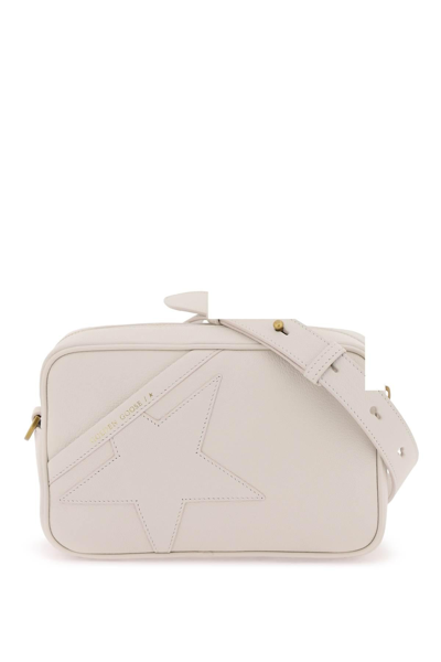 Golden Goose Leather Crossbody Star Bag In Butter (white)