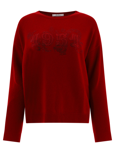 Max Mara Wool And Cashmere Knit Jumper In Red