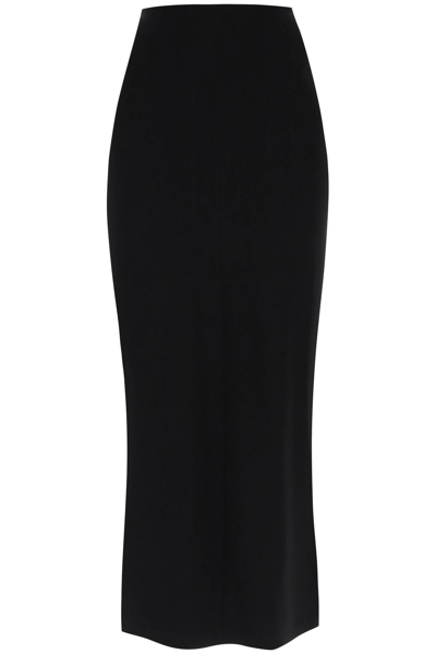 Norma Kamali Long Skirt In Poly Lycra In Black