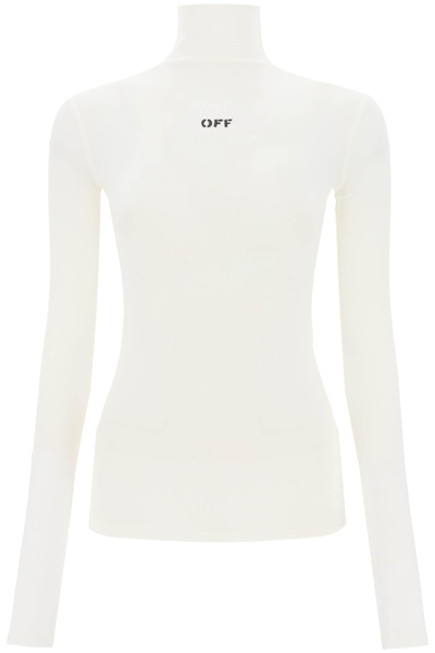 OFF-WHITE OFF WHITE FUNNEL NECK T SHIRT WITH OFF LOGO