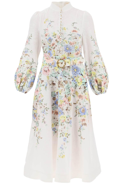 Zimmermann Matchmaker Floral-print Midi Dress In White