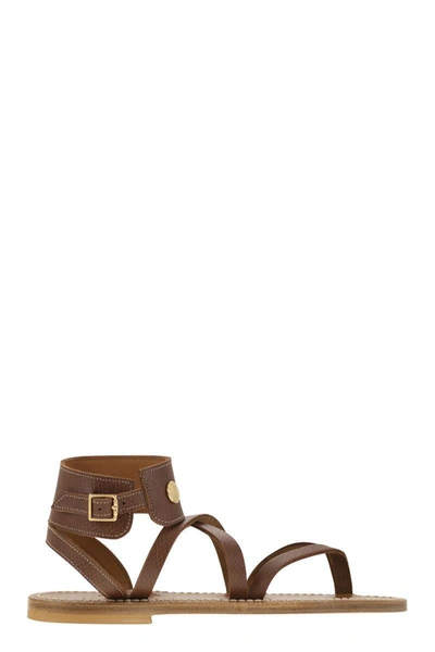 Longchamp X K.jacques Leather Sandals In Brown