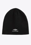 Balenciaga Loop Sports Icon Beanie Hat In Black