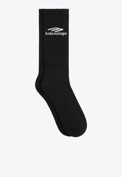 Balenciaga 3b Sports Icon Ski Socks In Black