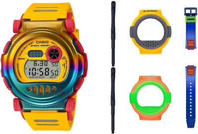 Pre-owned Casio Yellow Mens Digital Watch G-shock G-b001mve-9er