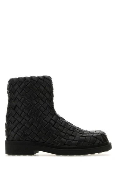 Bottega Veneta Black Leather Ankle Boots