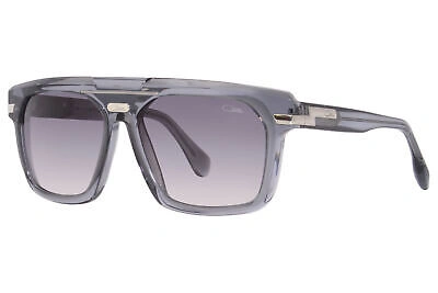 Pre-owned Cazal 8040 003 Sunglasses Grey/blue/silver/grey Gradient Rectangle Shape 59mm In Gray