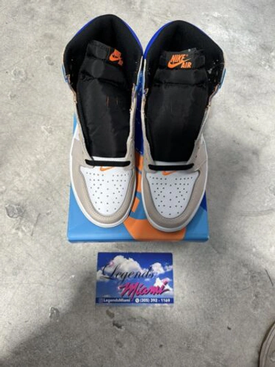 Pre-owned Jordan Nike Air  1 Retro High Og Dc6515 100 White Orange Multi Usa 9.5 M