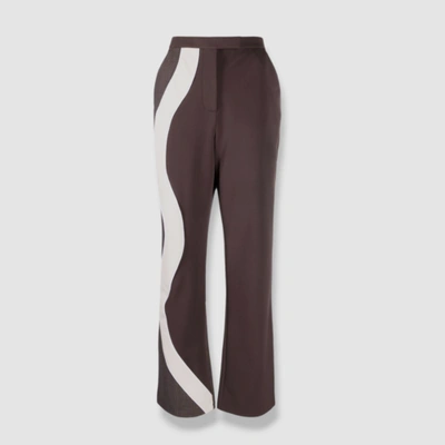 Pre-owned Ahluwalia $635  Women's Brown Expression Tailored Trouser Pants Size 14