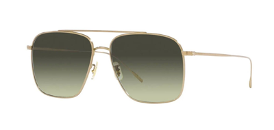 Pre-owned Oliver Peoples Dresner Ov 1320st Gold/g-15 Green Shaded (5292/bh) Sunglasses
