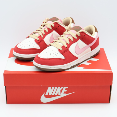 Pre-owned Nike Fb7910-600  Dunk Low Prm Bacon Sport Red Sail Medium Brown Sheen (women's)