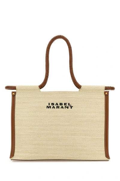 Isabel Marant Toledo Small Tote In Beige Cotton In Brown