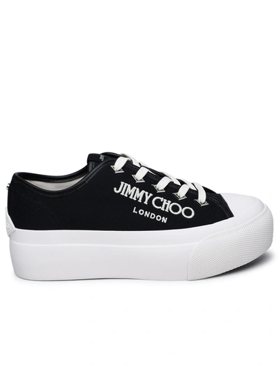 Jimmy Choo Palma Maxi Canvas Platform Sneakers In Black