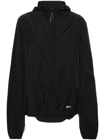 Reebok Panelled Hooded Track Jacket In Black