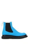 LOEWE LOEWE MAN FLUO LIGHT-BLUE LEATHER ANKLE BOOTS