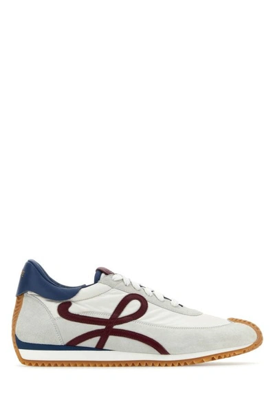 Loewe Flow Runner Suede-trimmed Sneakers In White