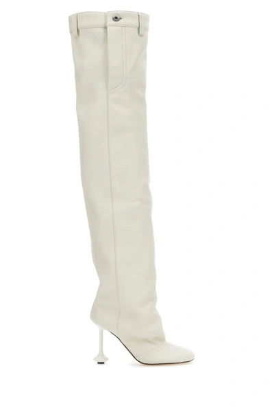 Loewe Woman Ivory Nappa Leather Toy Boots In White