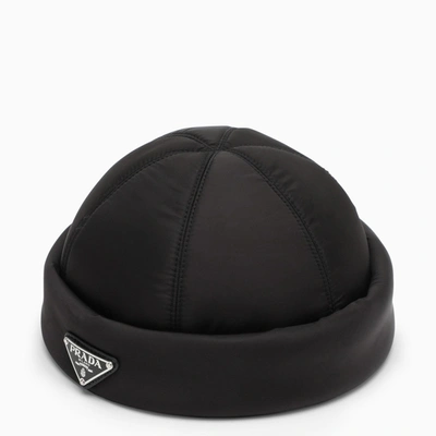 Prada Re-nylon Beanie In Black