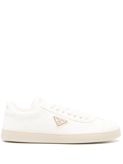 Prada Women Leather Low-top Sneakers In White