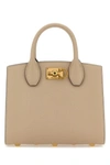 Ferragamo Salvatore  Woman Cappuccino Leather Small Studio Box Handbag In Brown