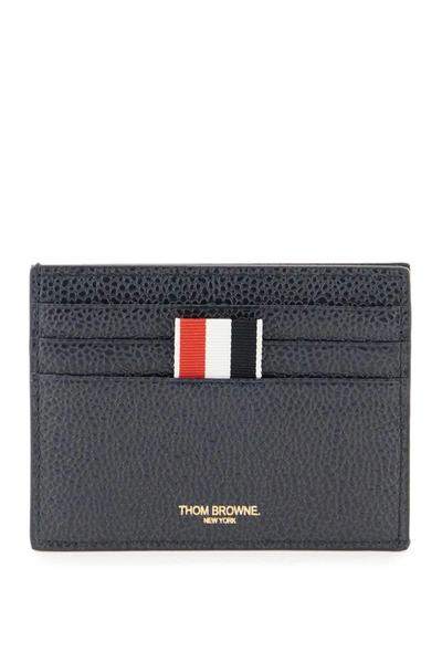 Thom Browne Anchor-embroidered Leather Cardholder In Blue